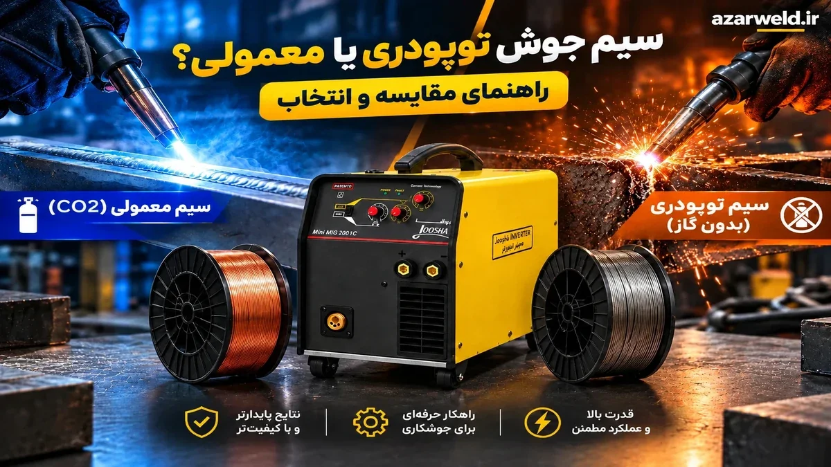 سیم جوش توپودری بدون گاز یا گازدار؟ کدام بهتر است؟ (راهنمای انتخاب ۱۴۰۵)